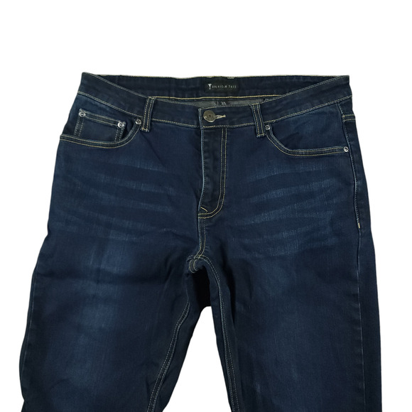 American Tall Jeans 34x36 Mens Carman Tapered Fit Low Rise Stretch Onyx Blue - Picture 3 of 12